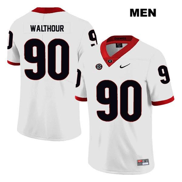 Georgia Bulldogs Men's Tramel Walthour #90 NCAA Legend Authentic White Nike Stitched College Football Jersey SST5056BI
